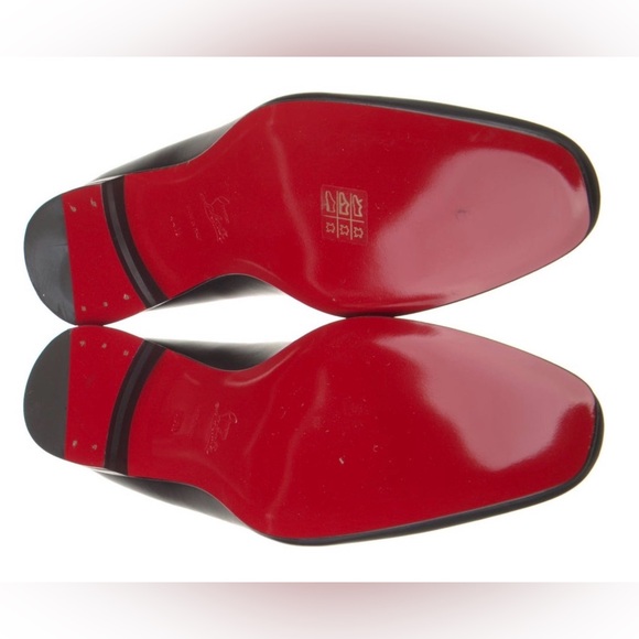 Christian Louboutin classic Dandelion Men\'s Black Leather Slip-On Loafer